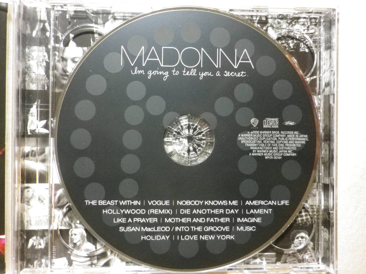 DVD付2枚組 『Madonna/I’m Going To Tell You A Secret(2006)』(2006年発売,WPZR-30163/4,国内盤帯付,歌詞対訳付,ライブ・アルバム)_画像3