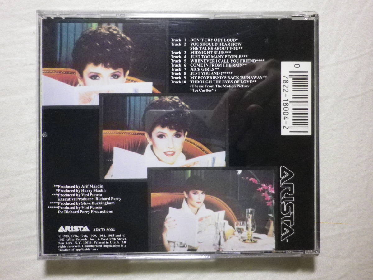 『Melissa Manchester/Greatest Hits(1983)』(ARISTA ARCD 8004,USA盤,Midnight Blue,Don't Cry Out Loud,SSW,AOR)_画像2