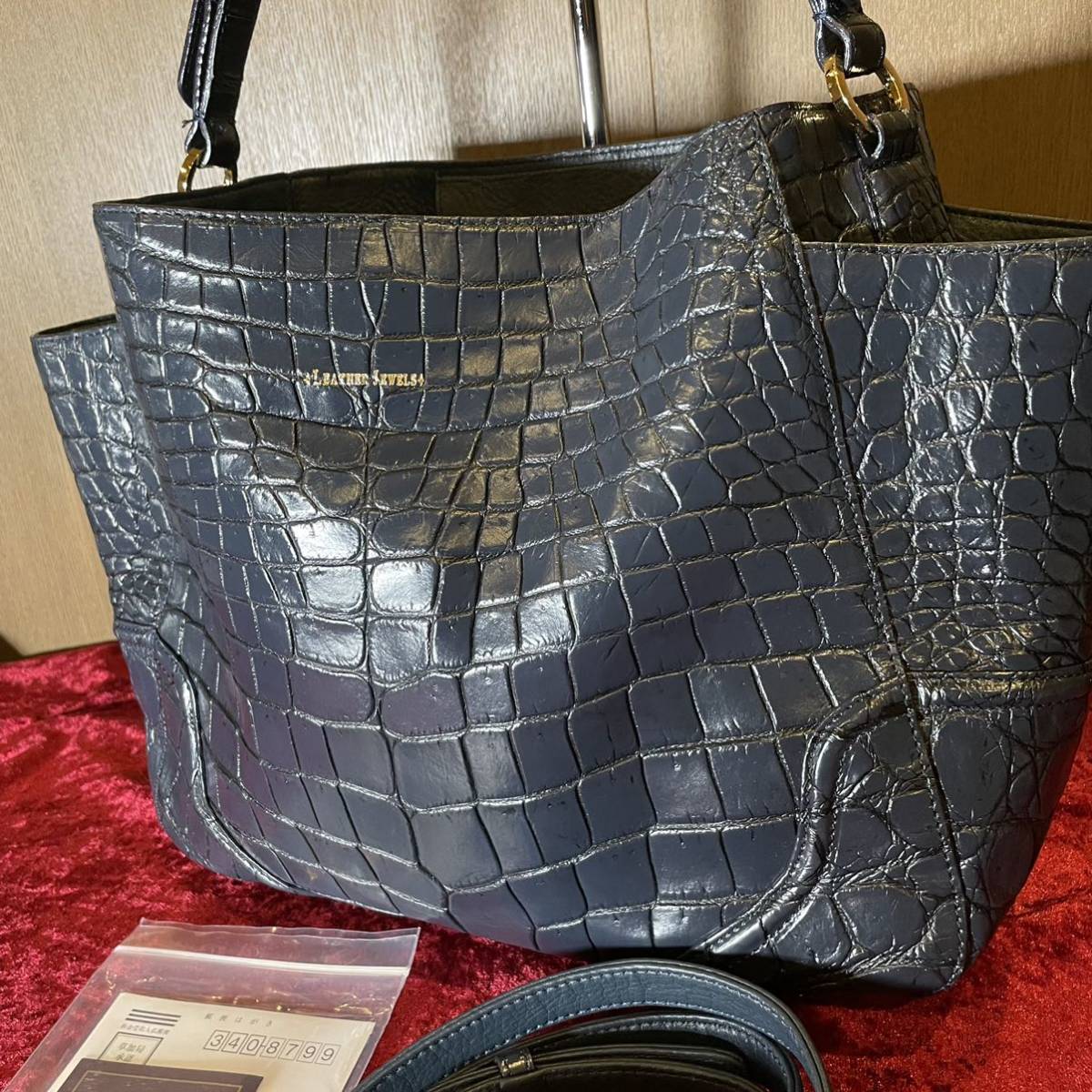  ultimate beautiful goods top class LETTHER JEWELS leather jewel z mat black ko crocodile real black kowani leather center taking .2WAY shoulder bag 