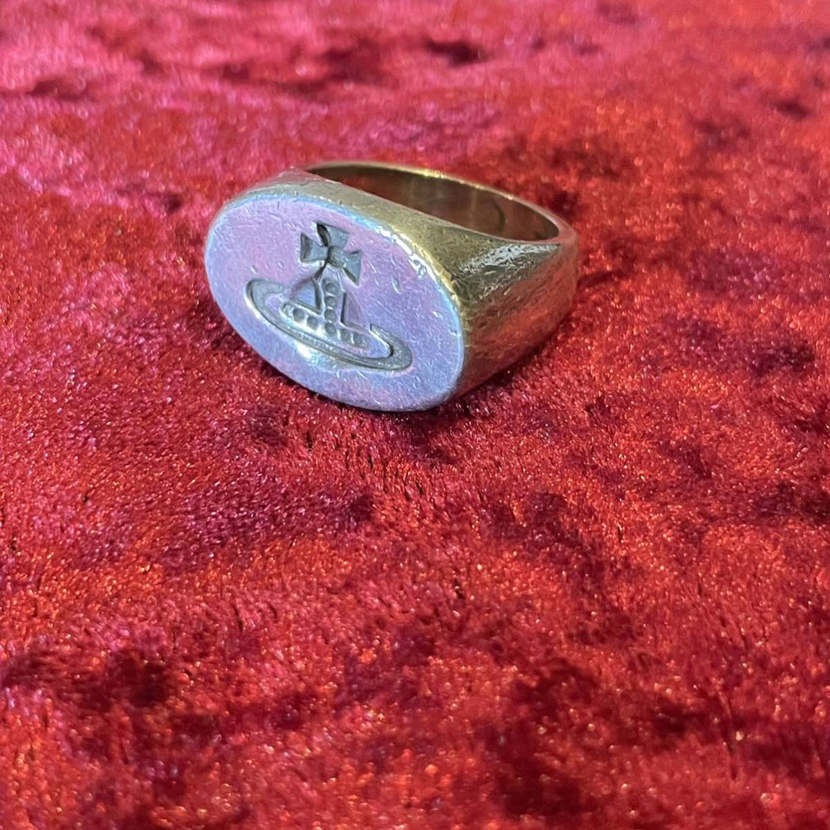 SV925 серебряный 925 vivieene Vivienne Westwood sig сеть печатка кольцо кольцо 