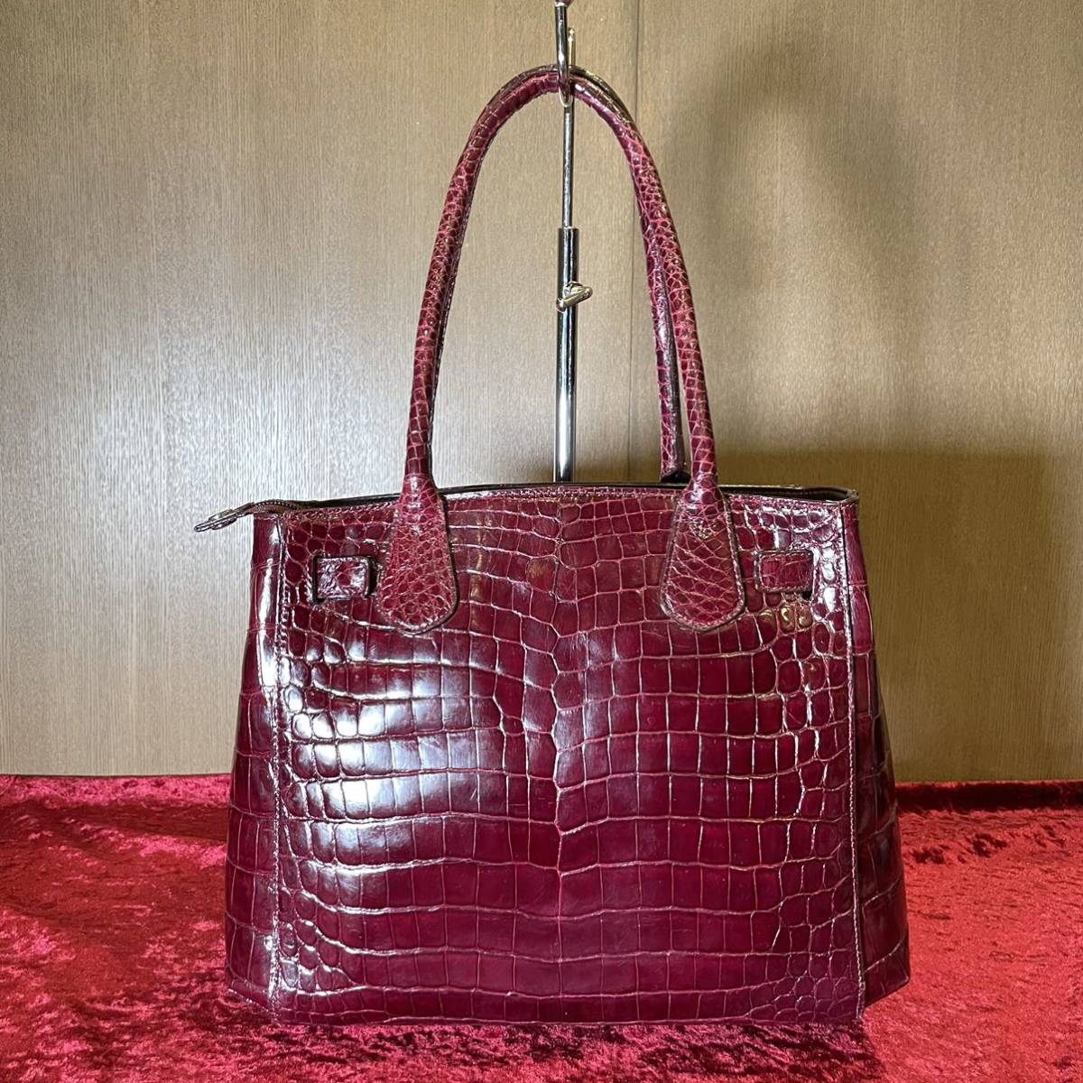 ネット直販 JRA 高級クロコダイル エキゾチックレザー ハンドバッグ