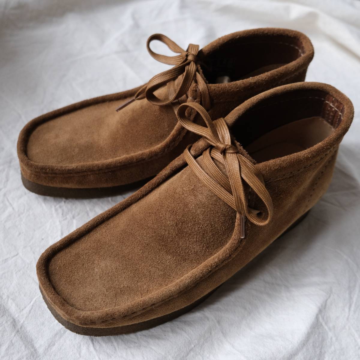 美品【 CLARKS 】Wallabee Boot クラークス ワラビーブーツ ブラウン スエード UK6.5 24.5 靴 