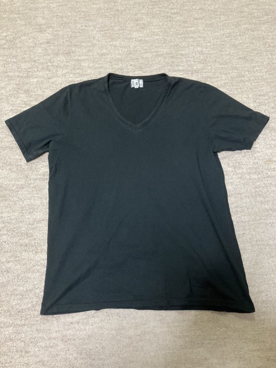 TK Takeo Kikuchi V neck T-shirt black black 