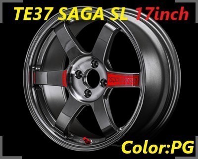 【購入前に納期要確認】Volk Racing TE37 SAGA SL SIZE:7J-17 +44(F1) PCD:100-4H Color:PG ホイール2本セット