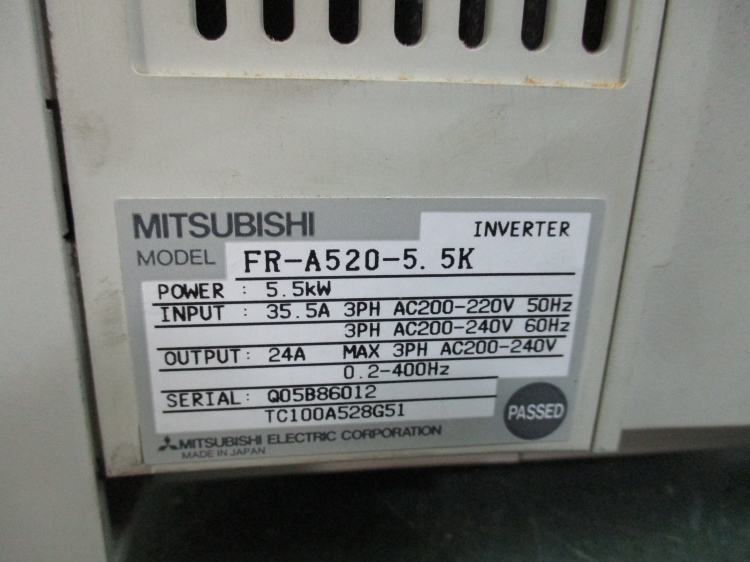 MITSUBISHI FR-A520-5.5K インバータ 24A AC200-240V www.nickstellino.com