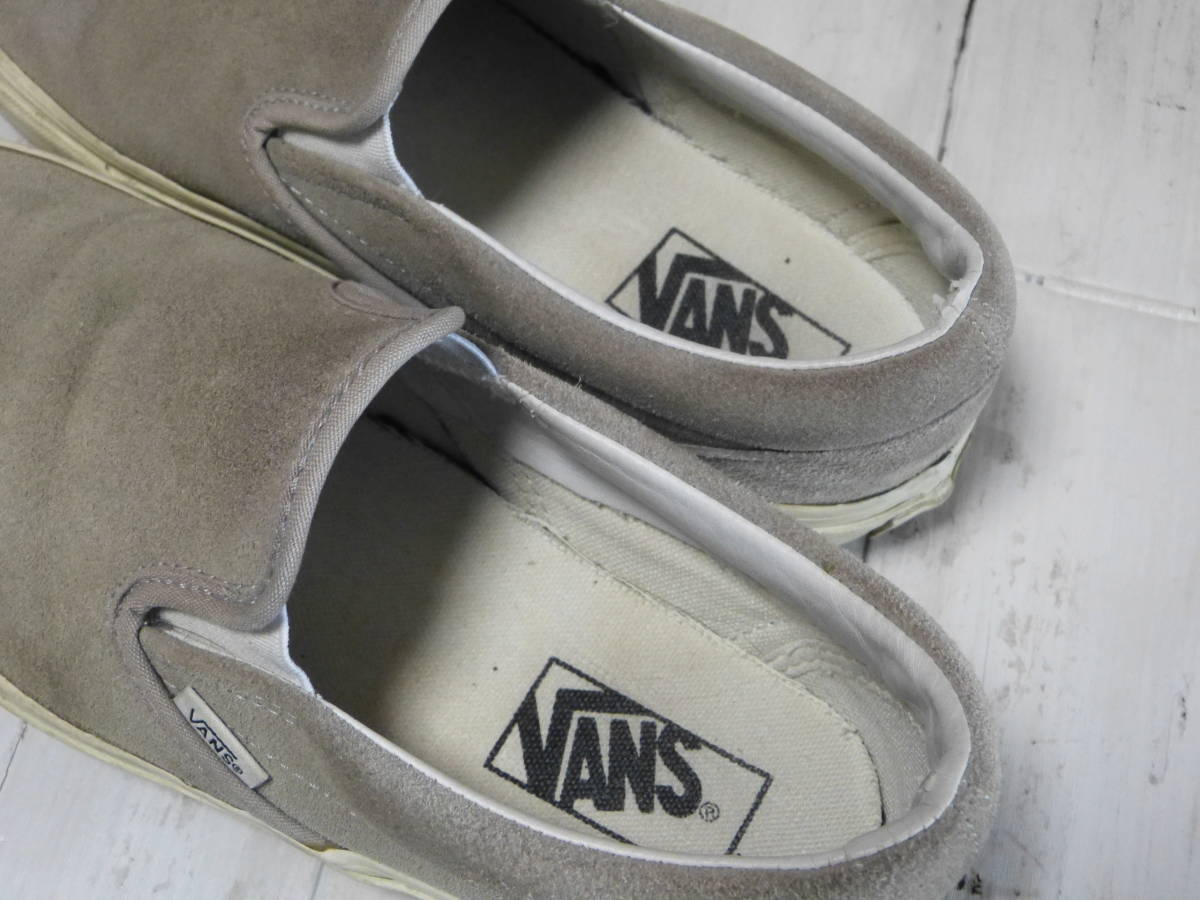 VANS スリッポン SLIP ON ヴァンズ メンズ 7.5 25.5cm CHARCOAL グレー クラシックライン 作業用_画像7