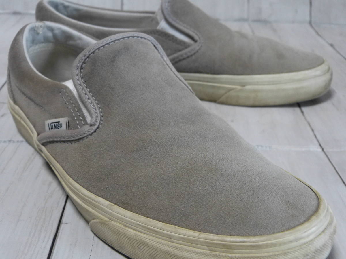 VANS スリッポン SLIP ON ヴァンズ メンズ 7.5 25.5cm CHARCOAL グレー クラシックライン 作業用_画像8