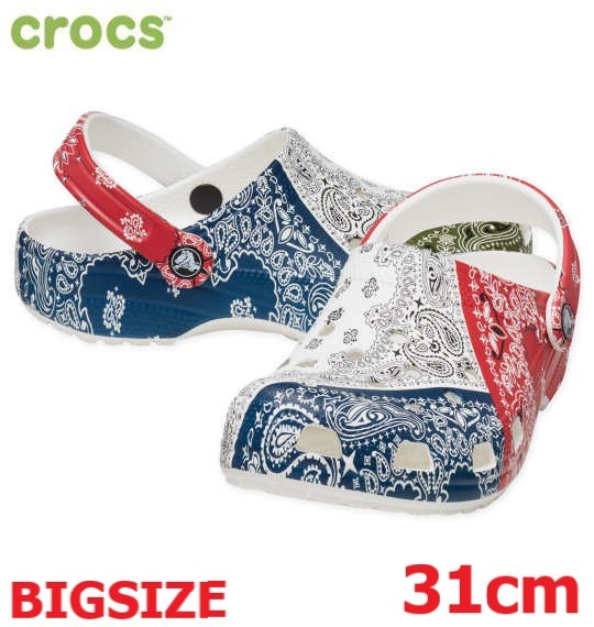 品質保証 #crocs#クロックス#サンダル#大きいサイズ#メンズ#31cm#マルチ#バンダナ柄#レジャー#水陸両用#マリン#快適#ゆったり#幅広ワイズ#アウトドア 31cm以上