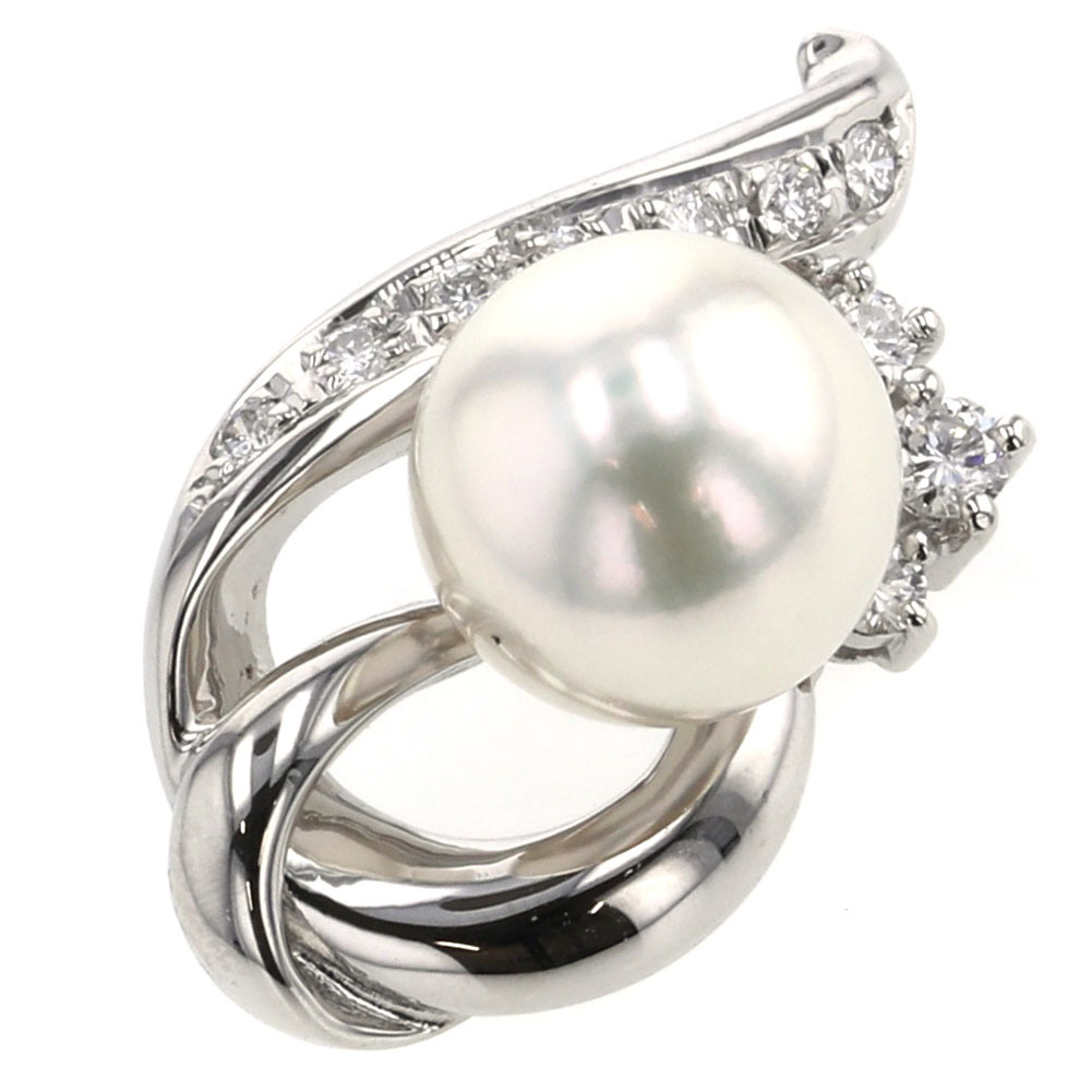 タサキ ペンダントトップ パール 1P 約8mm D0.16ct PT900