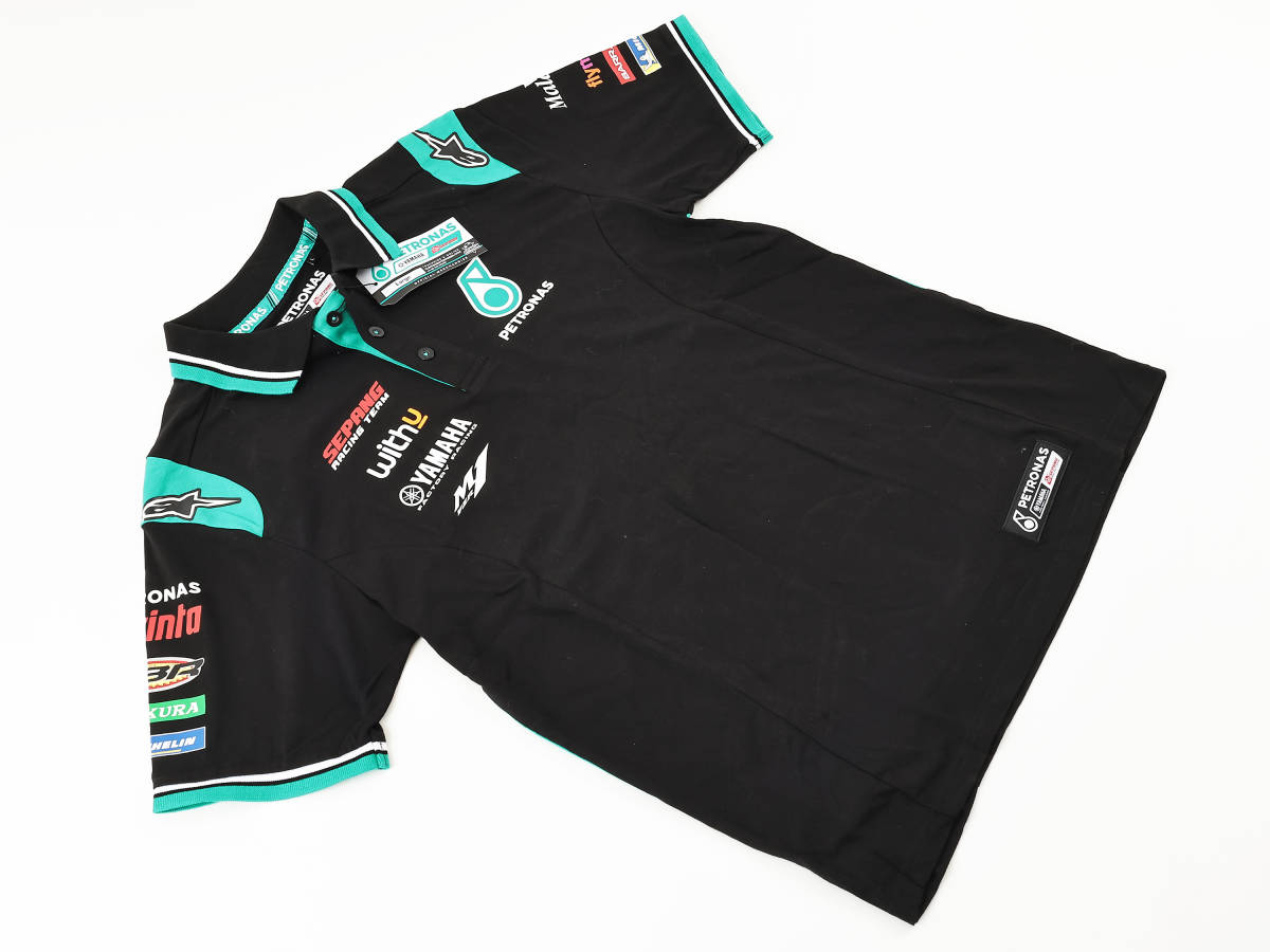 【PETRONAS YAMAHA SRT】MotoGP 公式 ポロシャツ【M】（検：20 クアルタラロ 46 ロッシ 04 ドヴィツィオーゾ　ペトロナス・ヤマハ）_画像1