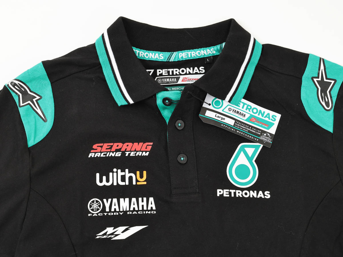 ★ 【PETRONAS YAMAHA SRT】MotoGP 公式 ポロシャツ【XL】（検：20 クアルタラロ 46 ロッシ 04 ドヴィツィオーゾ　ペトロナス・ヤマハ）_画像1