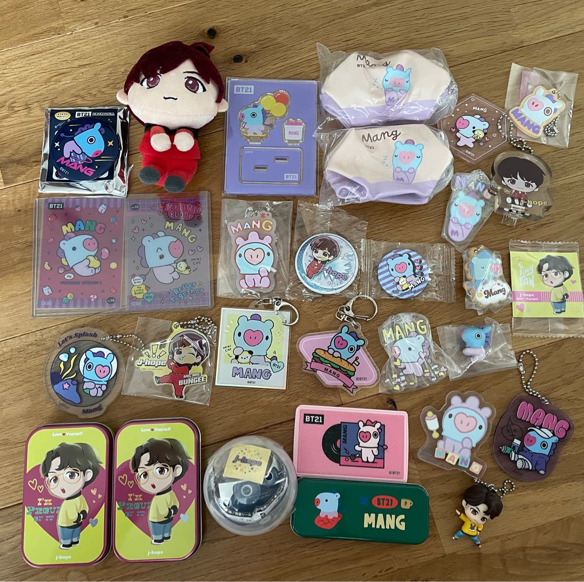 最高品質 まとめ売り MANG BT21 J-HOPE ホソク BTS キャラクターグッズ 即日配送 BTS J-HOPE バッグ ぬいぐるみ Tシャツ MANG BT21 ホソク アイドル