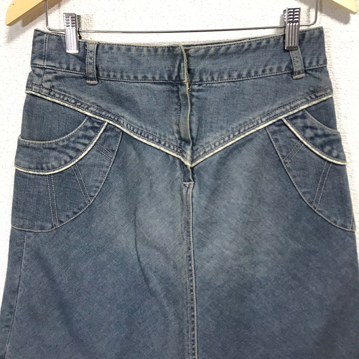 H96dh【（株）ルック】デニムスカート 台形スカート ミニスカート サイズ L レディース ブルー_画像6