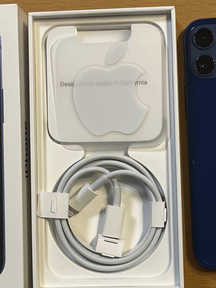 iPhone12 mini 64Gb ブルー simフリー 箱付属品有、ケース、保護