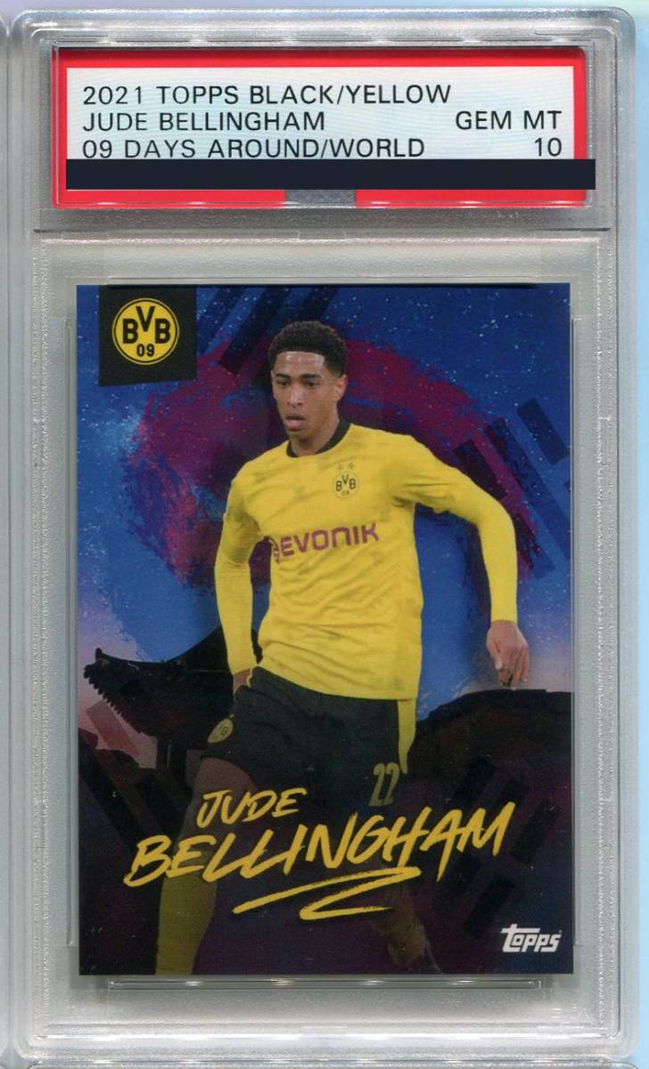 2021 Topps Black Yellow 09 Days Around The World Jude Bellingham ベリンガム PSA 10_画像1