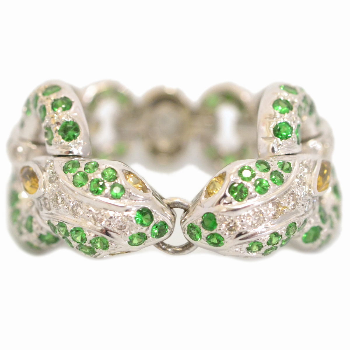 本物 ガーネット 1.03ct イエローサファイア 0.27ct ダイヤモンド 0.17