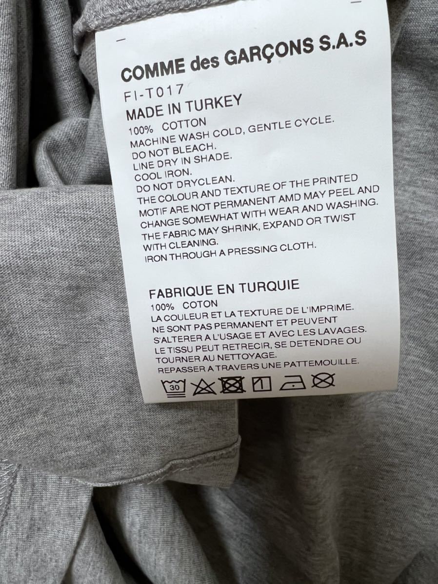 新品 コムデギャルソンシャツ オーバーサイズ Tシャツ グレーSサイズ