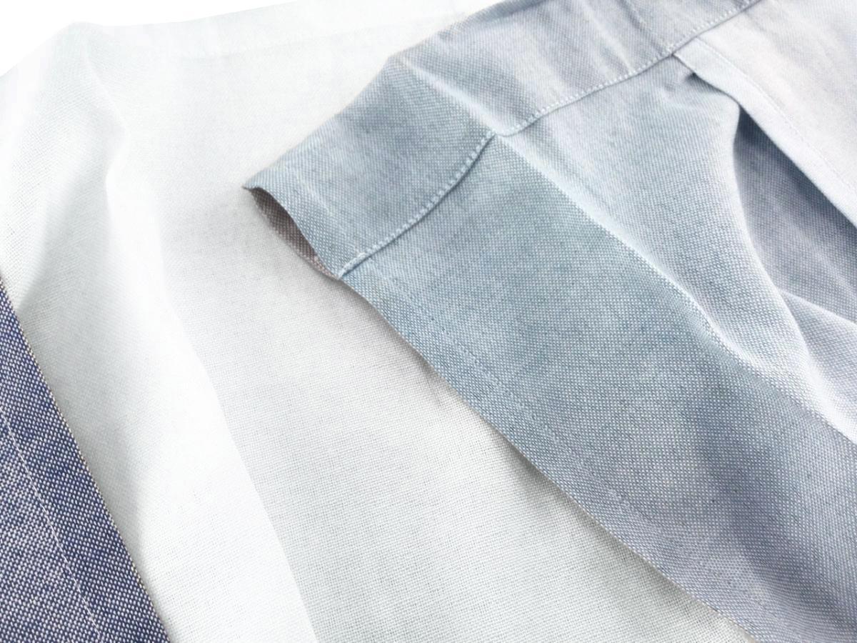 4連のれんカーテン インド綿混素材 幅85x170cm ブルー 送料250円_画像4