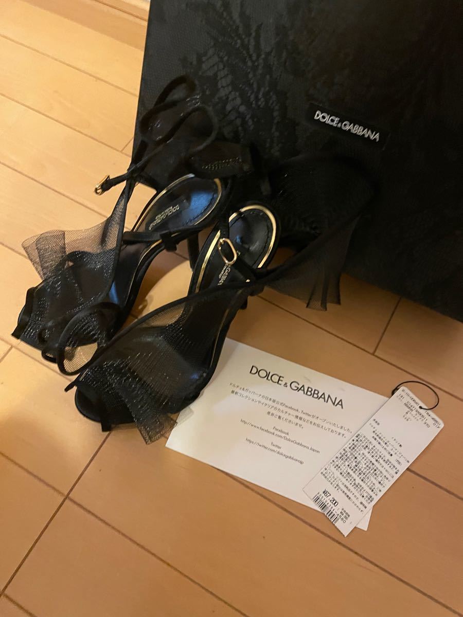DOLCE&GABBANA 37 パーティー パンプス ヒール 黒 ほぼ未使用