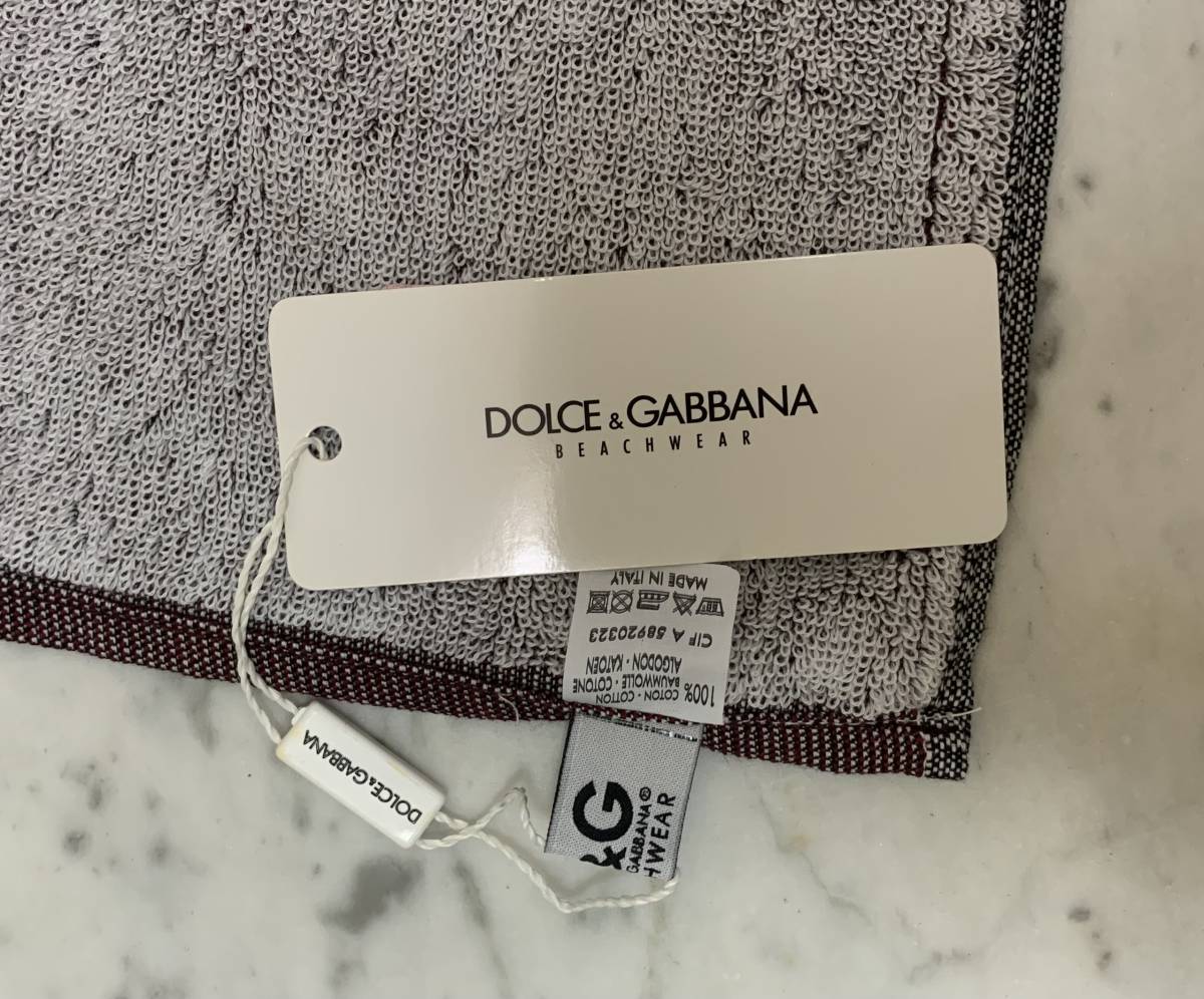  Dolce & Gabbana [8MF63] large * beach towel *L* wine x white * immediately hour shipping possibility!!