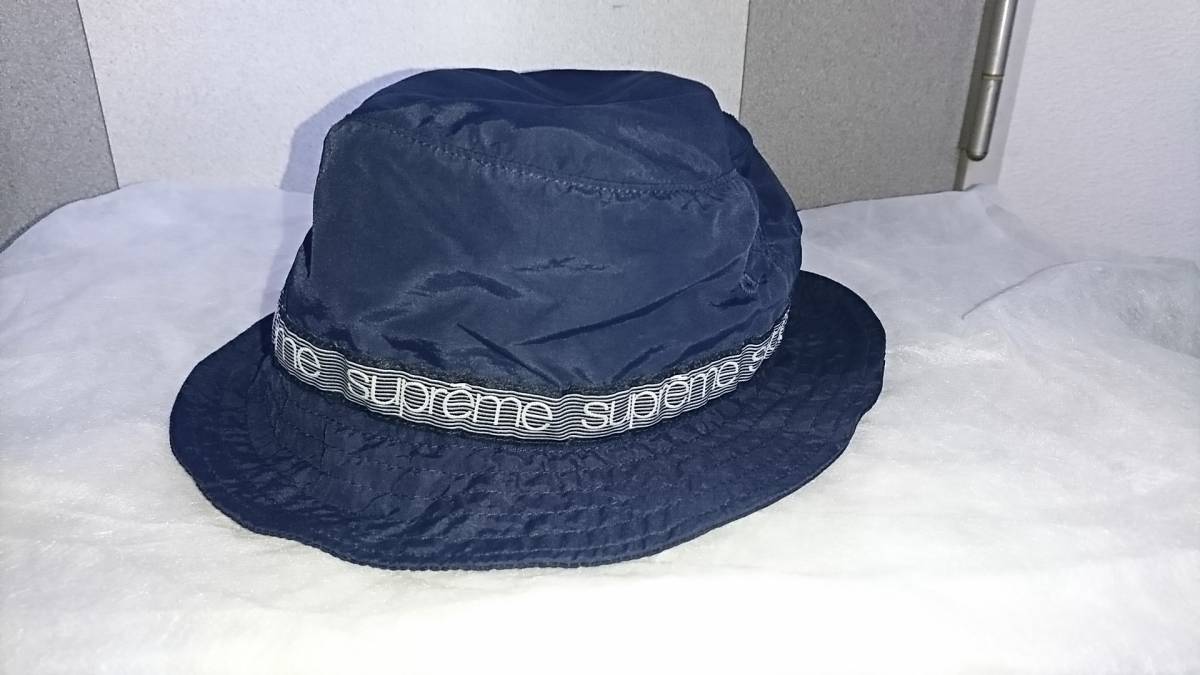 supreme tape logo hat cap シュプリーム テープ ロゴ ハット キャップ 帽子 ネイビー 紺 small medium