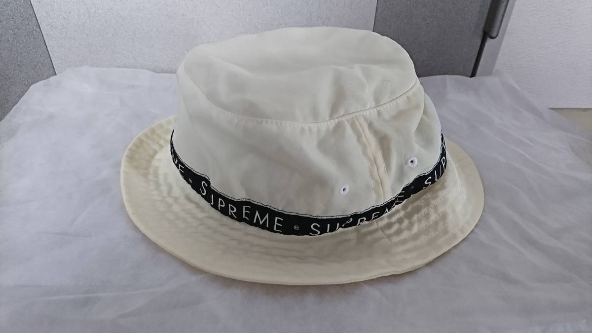 supreme tape logo hat cap シュプリーム テープ ロゴ ハット キャップ 帽子 オフホワイト系 medium large