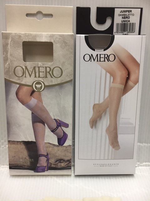  free shipping! popular Italy made brand [OMERO] knee under stockings ( black only )3 pair collection 5184 jpy .