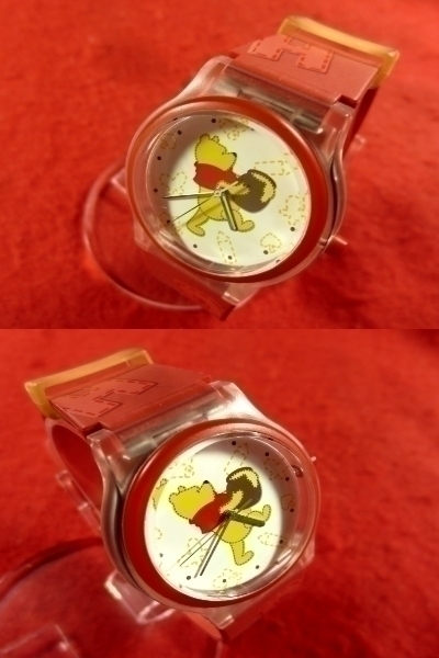 DN5E2)* исправно работает наручные часы *Disney Disney *Winnie-the-Pooh Винни Пух * красный 