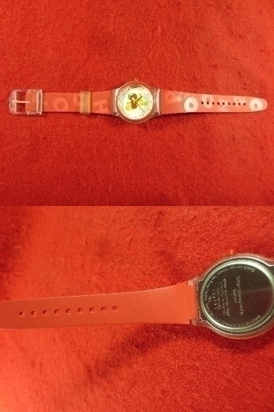 DN5E2)* исправно работает наручные часы *Disney Disney *Winnie-the-Pooh Винни Пух * красный 
