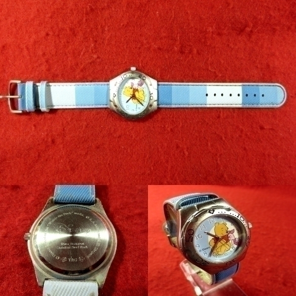 DN27)* work properly wristwatch * Disney *Disney Winnie-the-Pooh Winnie The Pooh * blue 