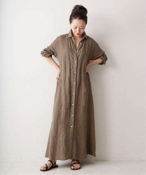 Plage Linen シャツワンピースワンピース リネン フレア | contifarma.pe