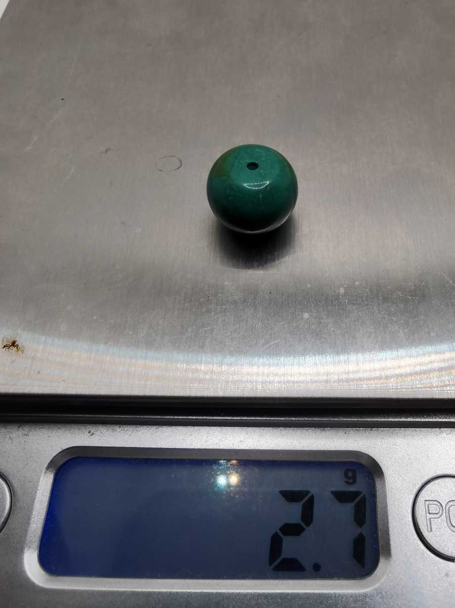 タイムセール!】 天然宝石 文玩 高級品 2.7g 13mm 湖北緑松石 高瓷度