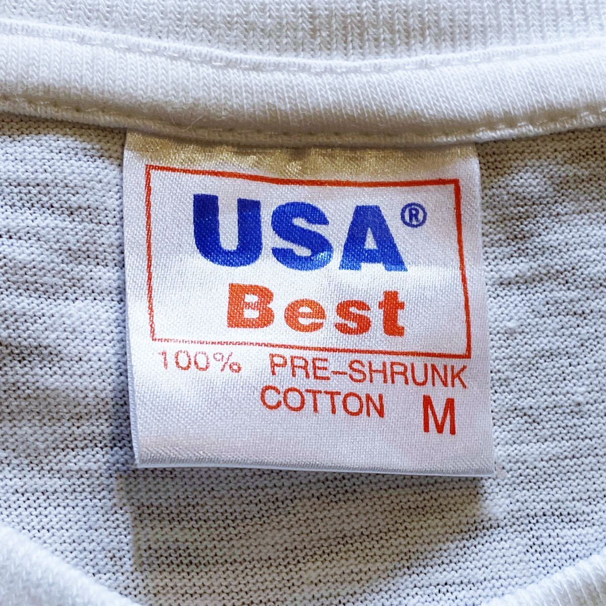 90's USA BEST ヴィンテージ Tシャツ サイズ M ホワイト 白 ボディー 両面プリント カジノ トランプ スロット ダイス サイコロ クラウン_画像6