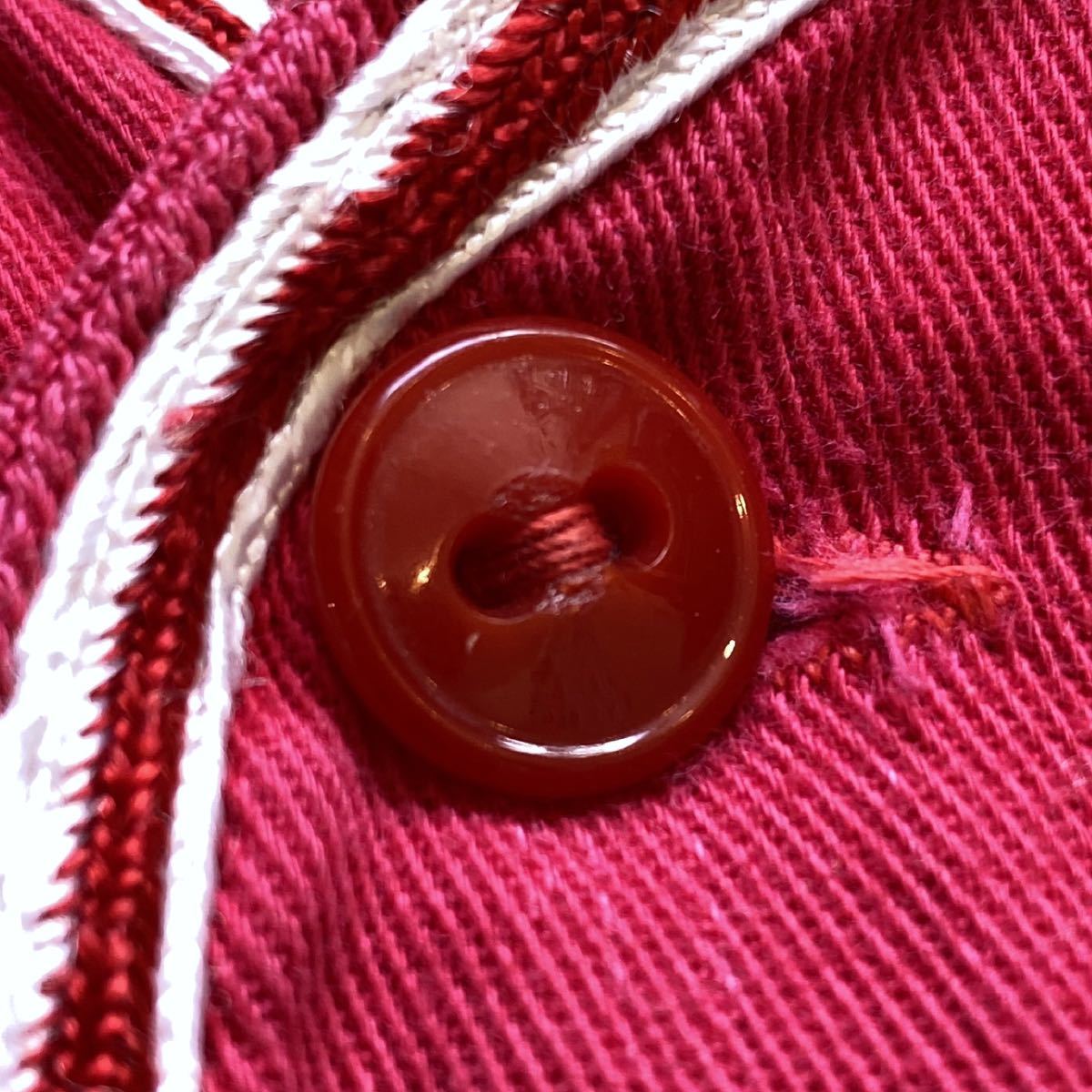 USA製 50's MacGregor マクレガー ヴィンテージ ベースボールシャツ Mサイズ 36 レッド フェード 赤 チェーン刺繍 フェルト チノツイル_画像5