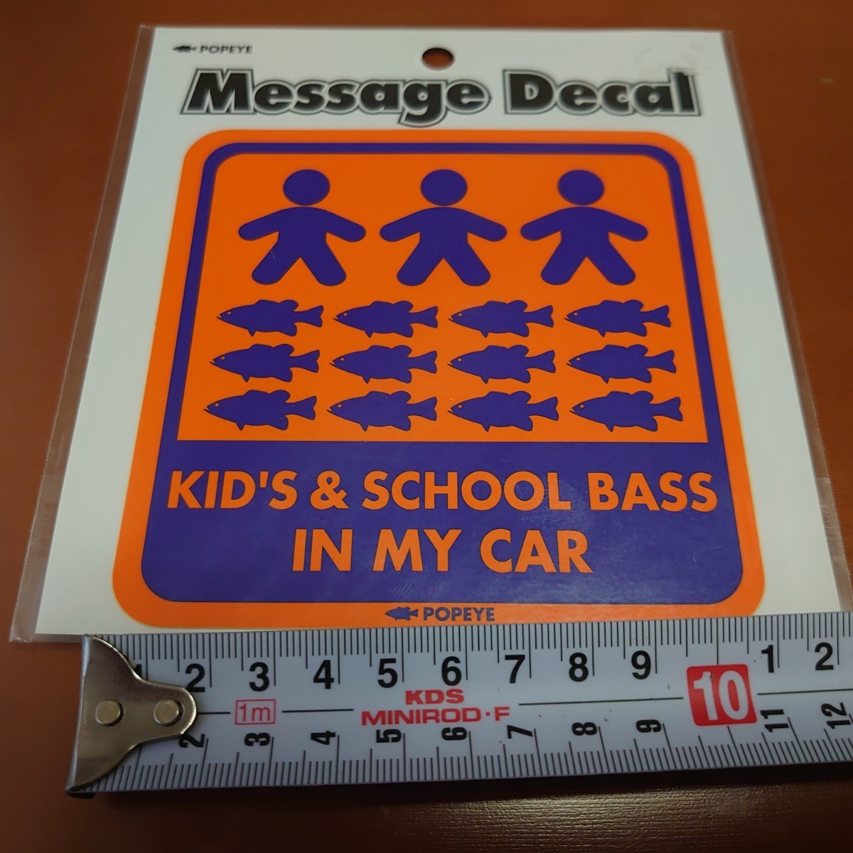 旧POPEYEポパイ　メッセージデカール子供注意ステッカー  KID'S＆SCHOOL BASS IN MY CAR2枚セット