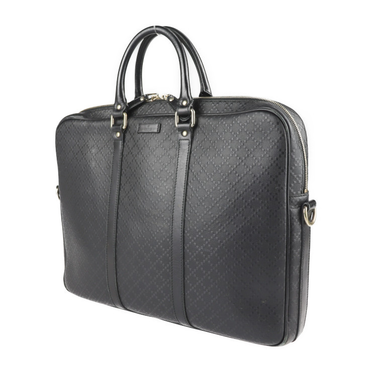 GUCCI グッチ ディアマンテ 208463 ビジネスバッグ レザー ブラック