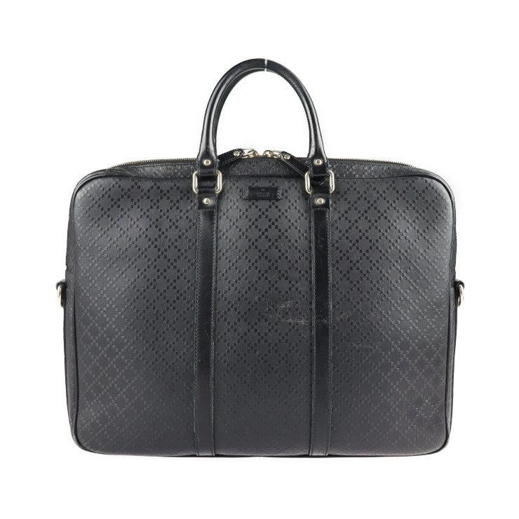 GUCCI グッチ ディアマンテ 208463 ビジネスバッグ レザー ブラック