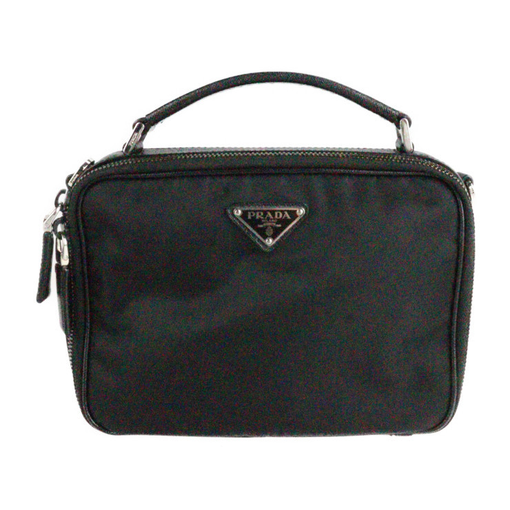 美品 PRADA プラダ 2VH069 ハンドバッグ ナイロン NERO ブラック