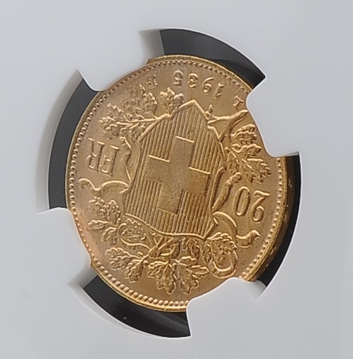 安全資産・スイス金貨】GOLD 1935年 スイス 20フラン金貨 NGC MS66