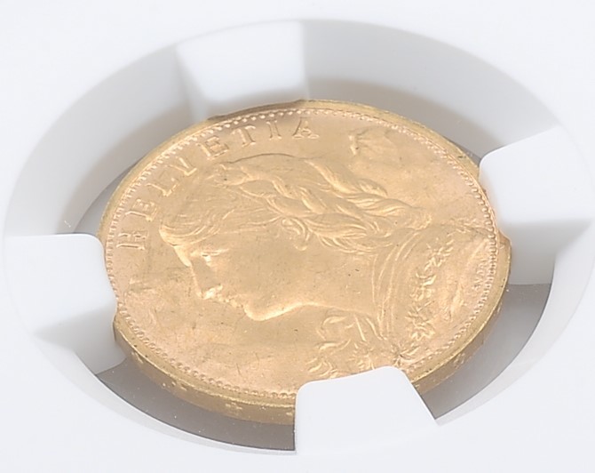 安全資産・スイス金貨】GOLD 1935年 スイス 20フラン金貨 NGC MS66