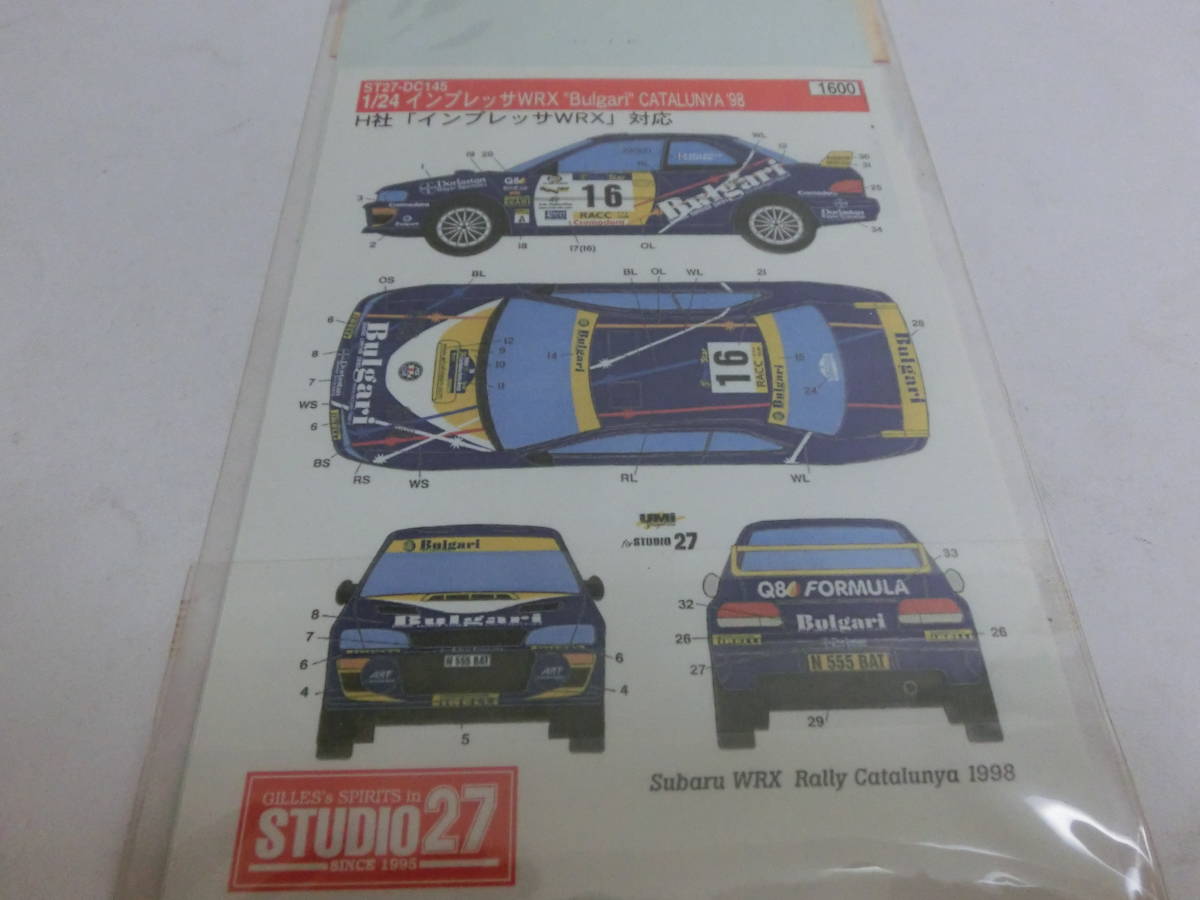 ☆処分☆　スタジオ27　1/24 インプレッサWRX Bulgari WRC98 ＃2_画像2