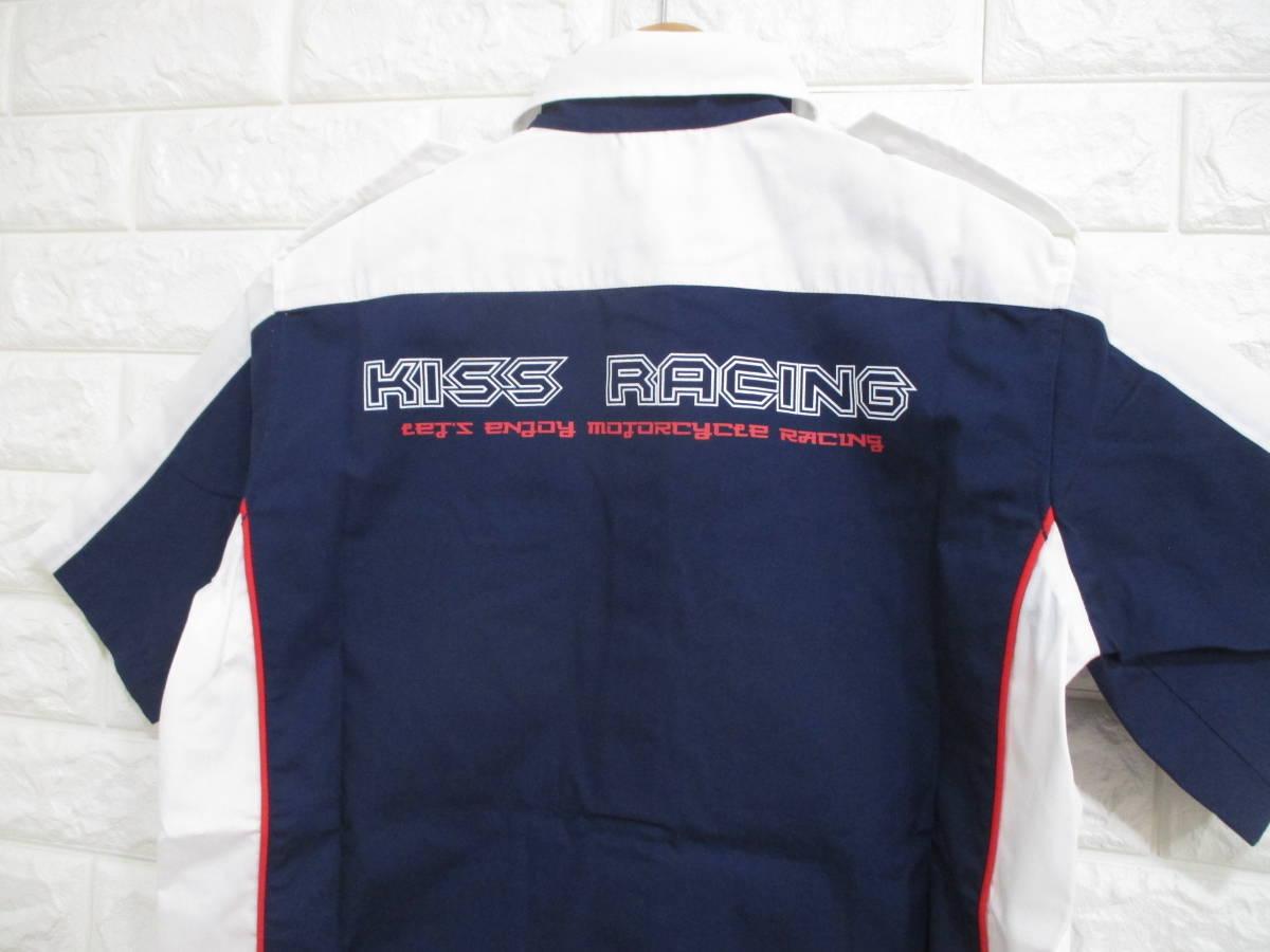 [KISS RACING TEAM] не использовался!* Kiss рейсинг команда / рубашка с коротким рукавом Pilot рубашка *S размер 