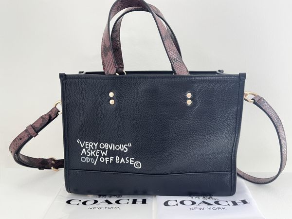 COACH コーチ ハンドバッグ レディース ショルダーバッグ 2WAY バスキア コラボ ブラック アウトレット 正規品_画像2