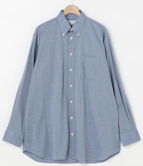 人気ブランドを INDIVIDUALIZED Bshop別注 極美品 定価26,400円 SHIRTS BLUE シャツ オーバーサイズ インディビジュアライズドシャツ Sサイズ