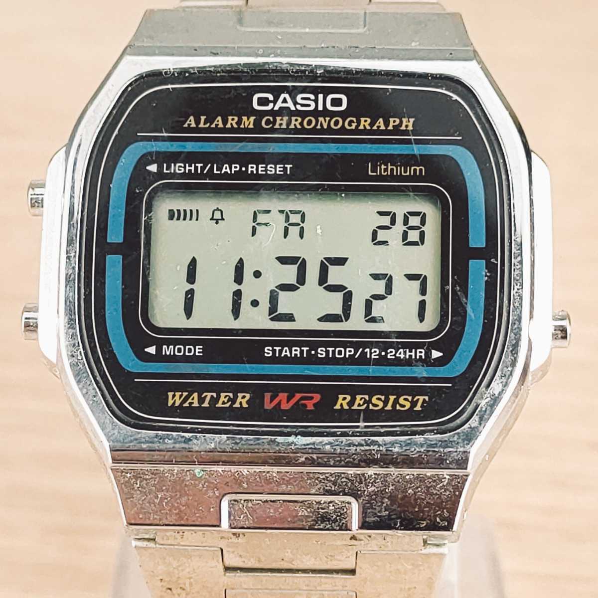 【動作品】カシオ CASIOA 　WATER　WR　RESIST　ALARM　CHRONOGRAPH　デジタル腕時計 腕時計 164W 593 時計 ヴィンテージ メンズ_画像1