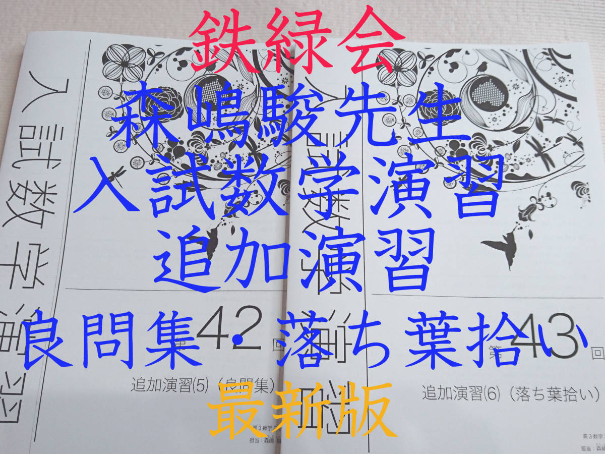 オマケ付き　 20年度最新版　鉄緑会　森嶋先生　入試数学演習　追加演習　良問集・落ち葉拾い　上位クラス専用　駿台　河合塾　東進　Z会 