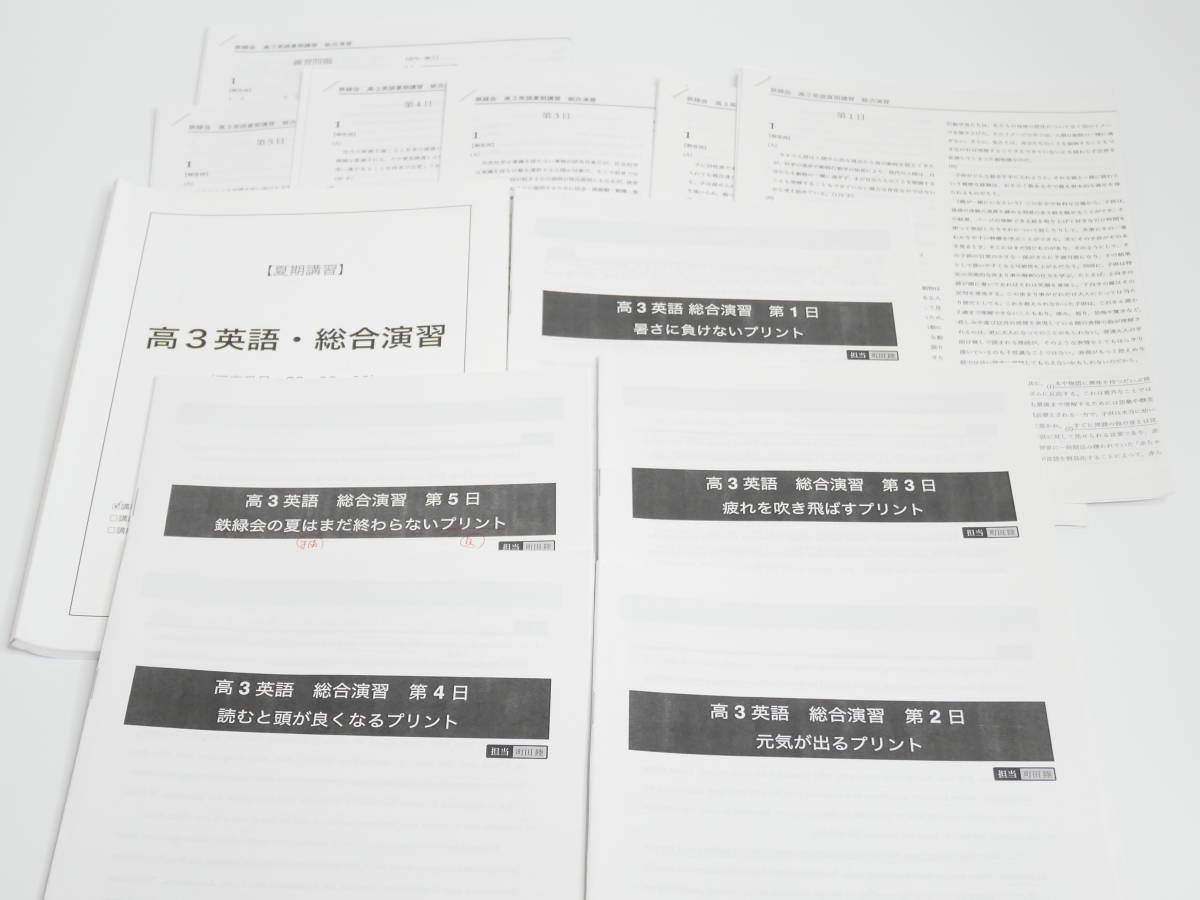 鉄緑会　19年度　高3英語・総合演習　講師解説冊子・配布解説　駿台　河合塾　東進　SEG　Z会