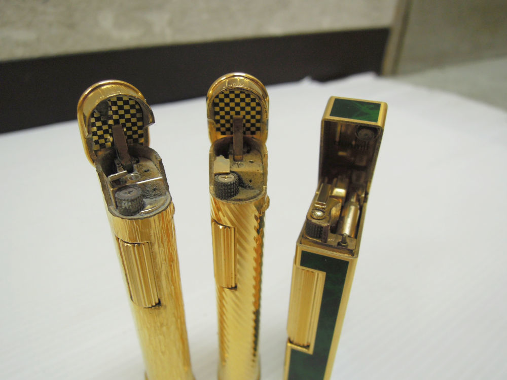 2657) ジャンク Dunhill ダンヒル ガスライター ゴールド グリーン 3点