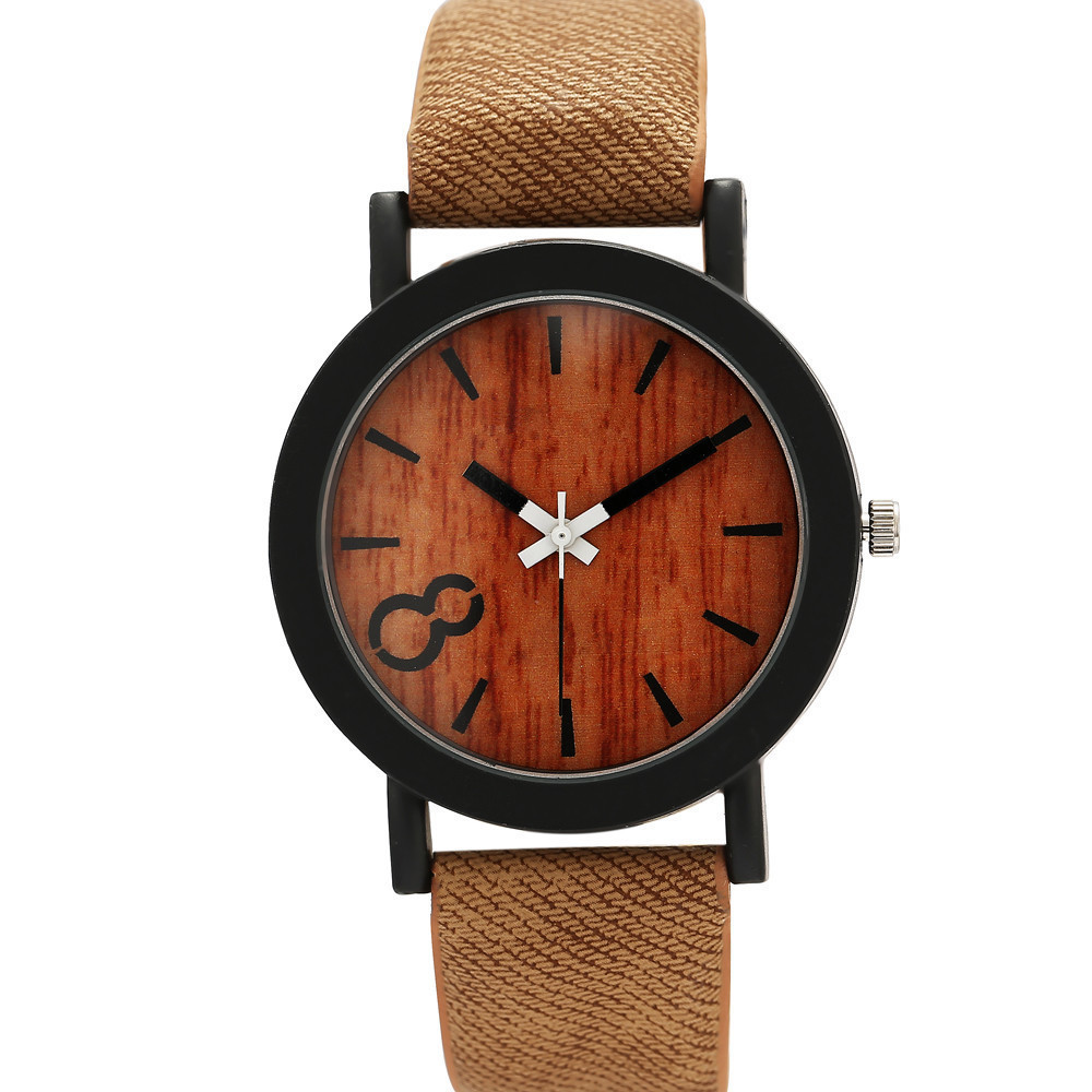 【 送料当社負担 】ウッド腕時計 アナログ クォーツ時計 ユニセックス腕時計 　メンズ　レディース　 Treble-w-1　グレイ_ブラウン