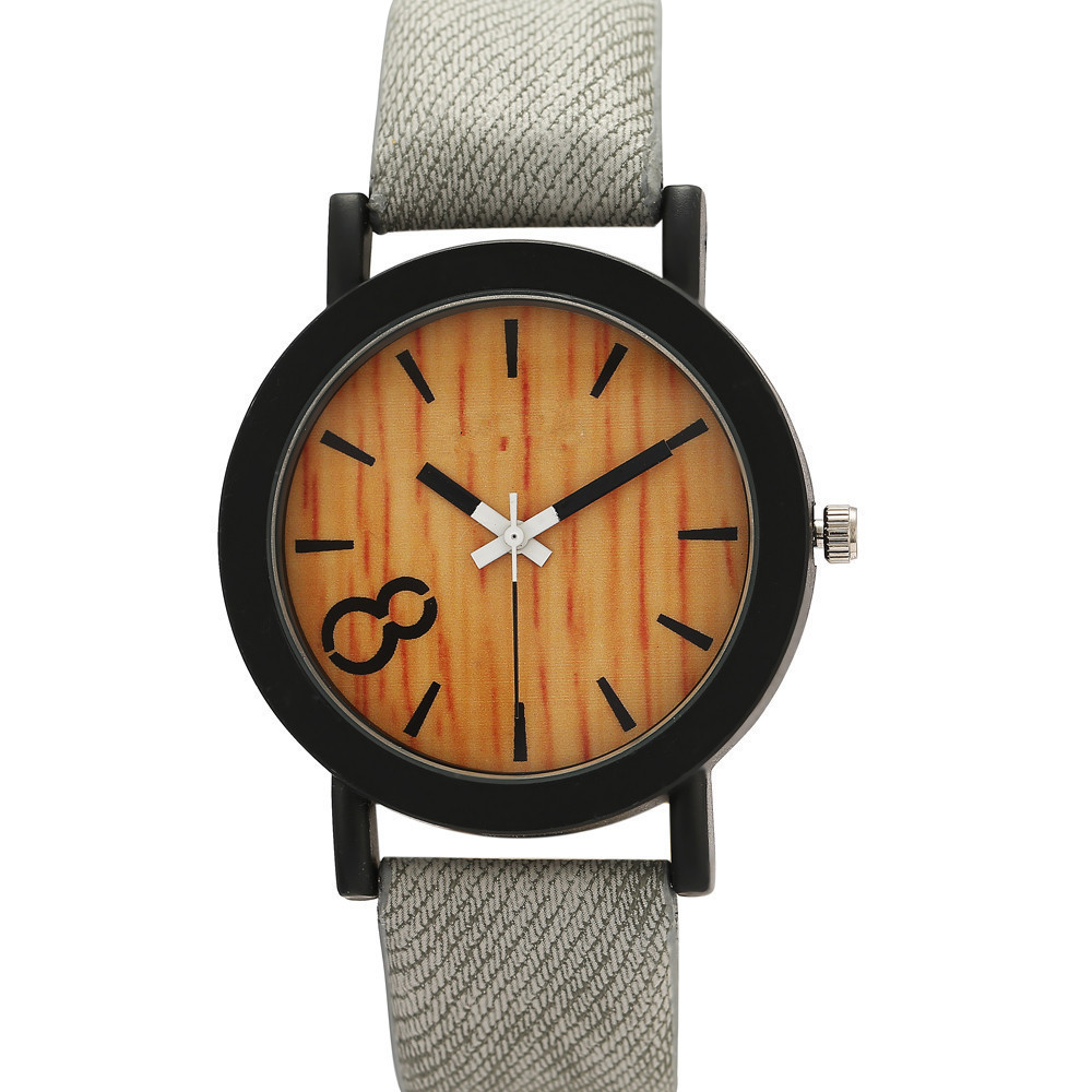 【 送料当社負担 】ウッド腕時計 アナログ クォーツ時計 ユニセックス腕時計 　メンズ　レディース　 Treble-w-1　ブラック_グレイ